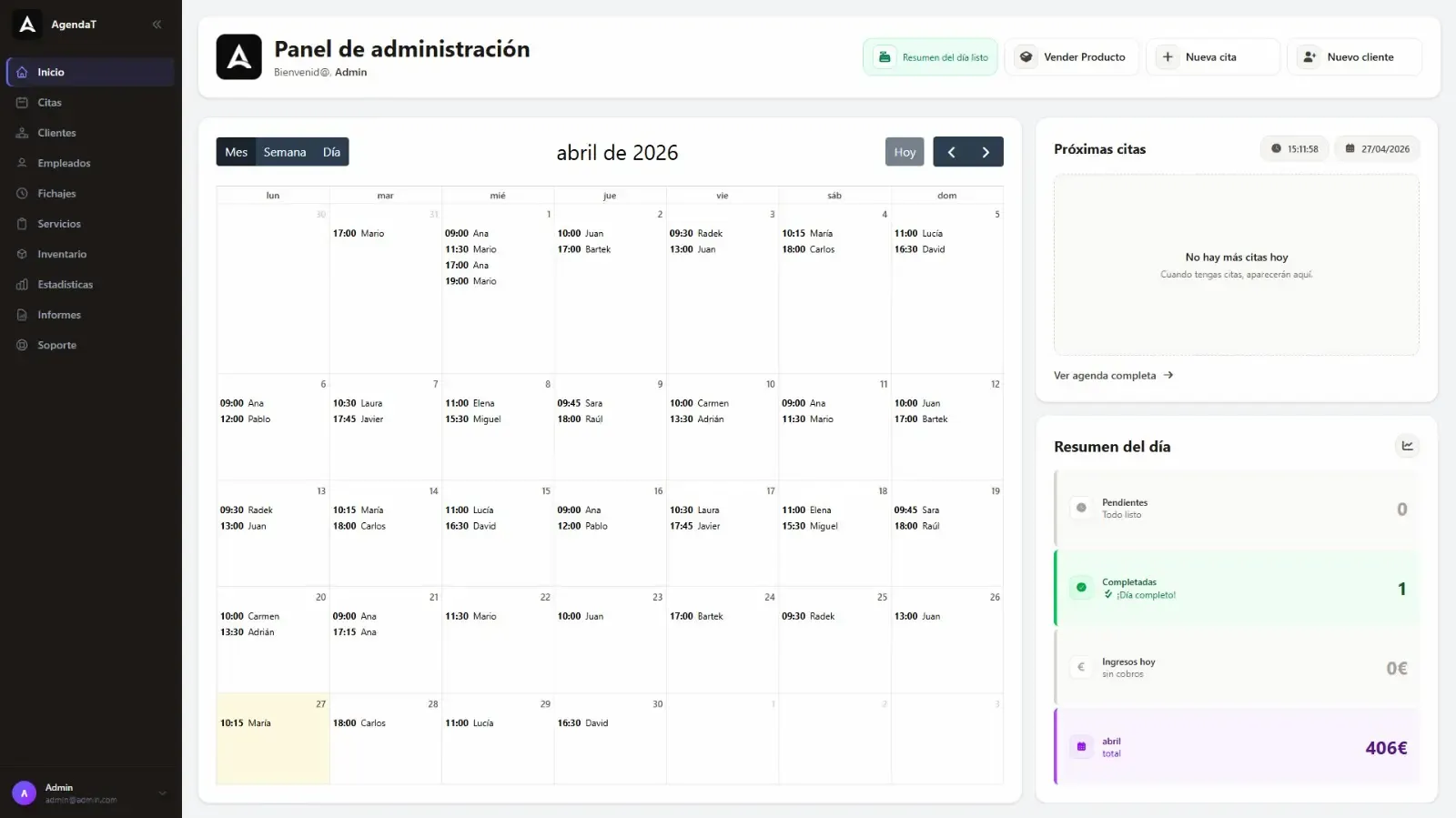 AgendaT Dashboard
