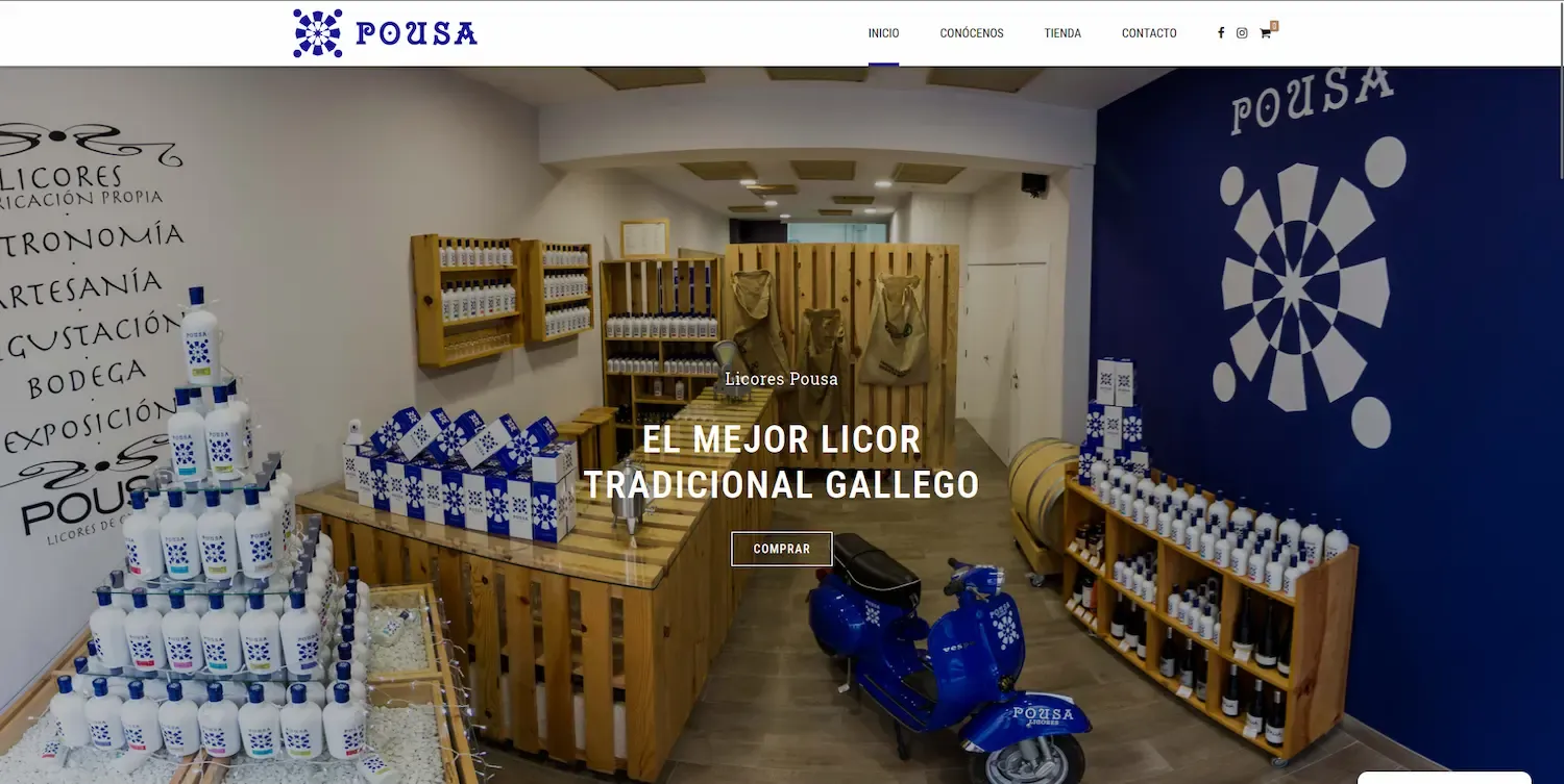 Proyecto web Licores Pousa - Agencia a2bits
